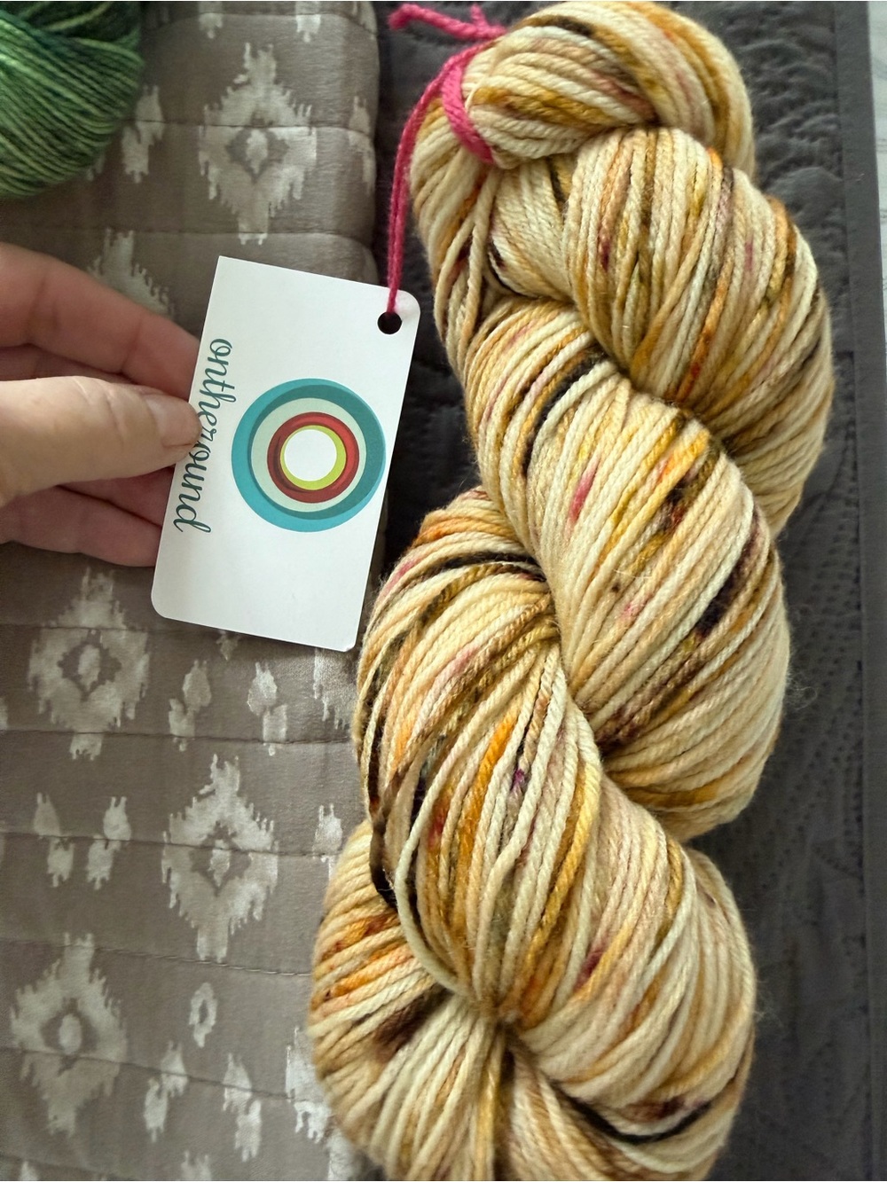 On the ground Hand-Dyed Yellow Speckled Yarn - Premium Home Art Fiber